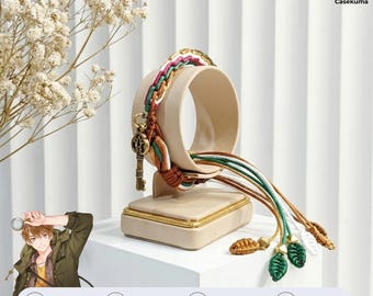 Luke Pearce Tears of Themis Bracelet Artem Vyn Marius NXX Satin Braided Cord Antique Key Charm Jewelry Adjustable Gift Otome Gamer Fans