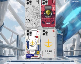 Gundam Phone Case Casekuma | Mecha Robot Casing | Space War Merch - Inspired by Mobile Suit Anime GQuuuuuuX Machu Zeon ESDF RX78-2 Zaku II