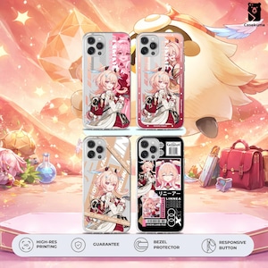 Linnea Phone Case | Genshin Impact Version 6.5 | Lunar-Crystallize Geo Bow | Nod-Krai Snowland Fae Cover | Lumi Anime Tech Accessory