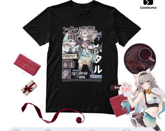 Fan Art Anime T-Shirt Casekuma | Honkai Stellaron Hunter Merch | Star Rail Molten Knight Tee Mecha Girl HSR Gift - Inspired by Firefly