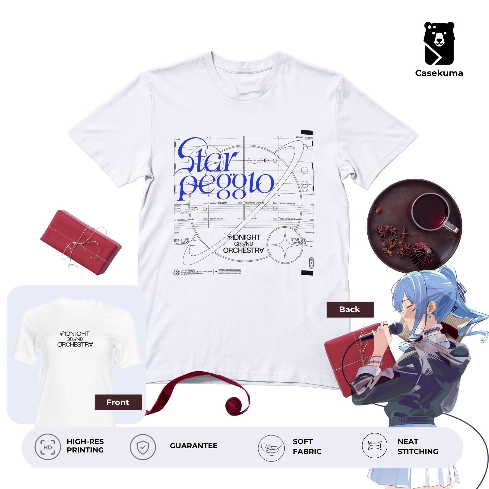 Starpeggio Graphic Tee | Midnight Grand Orchestra Shirt | Suisei