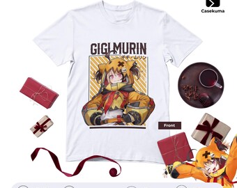 Gigi Murin Hololive English Justice Shirt Fighter 230 GSM Heavyweight Cotton Tee Anime VTuber Graphic Streetwear Merch Gift Gamer Fans