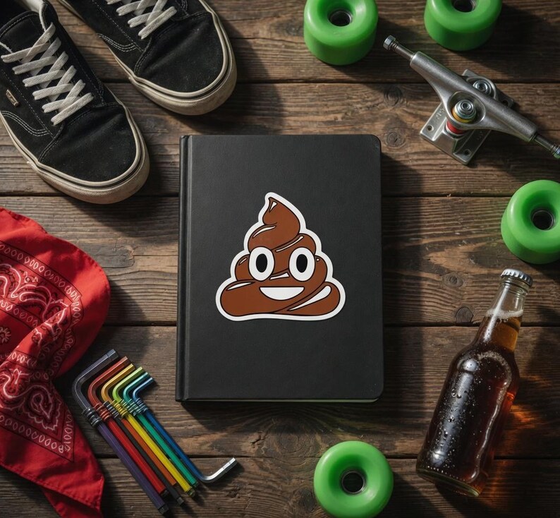 Poop Notebook Poop Emoji Sticker - Poop Emoji Vinyl Decal, Funny Poop, Triangle Elder ...