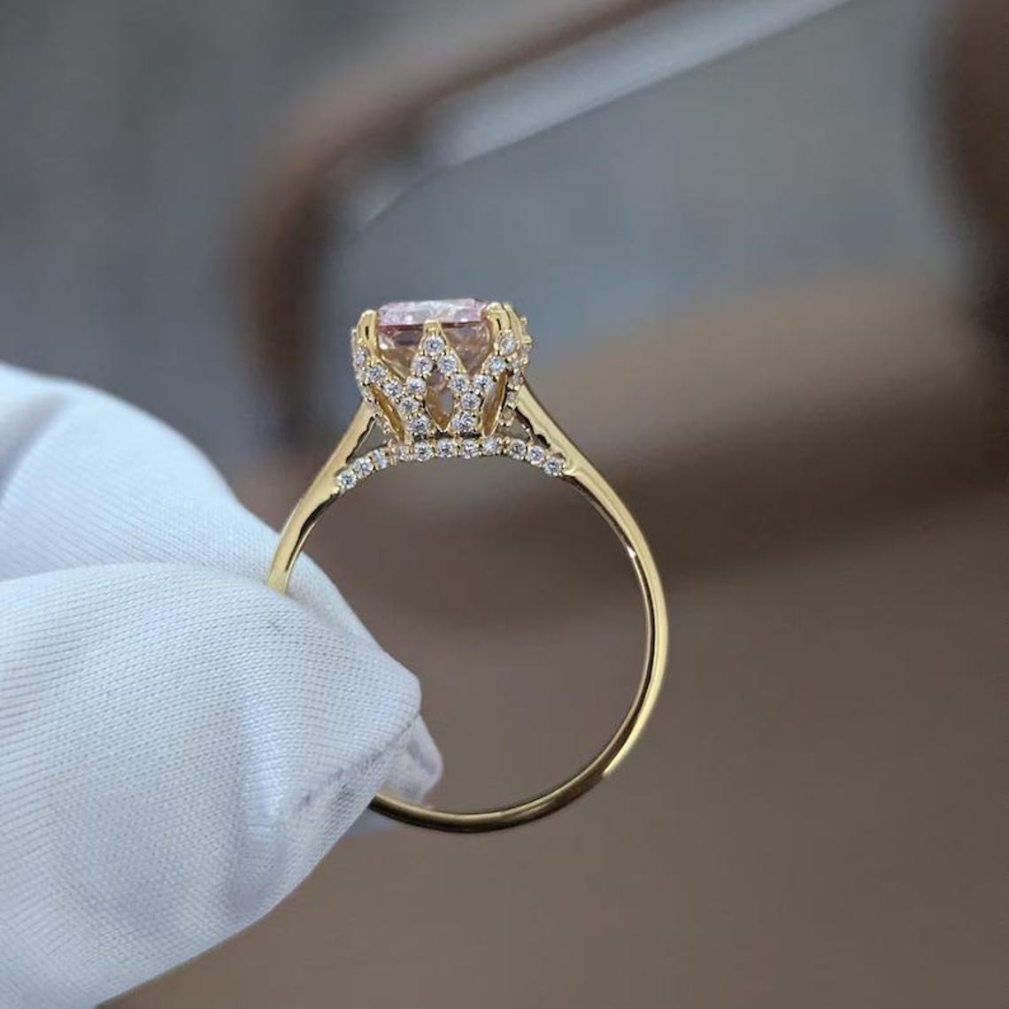 3 CT Radiant Cut Lab-grown Diamond Engagement Ring | Six-prong Art Deco ...