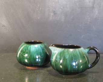 Vintage Azul Montaña Crema y Azúcar Set BMP