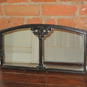 Antique Cast Iron Window Frame Garden Mirror