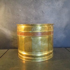 Large Vintage Brass and Copper Planter Pot