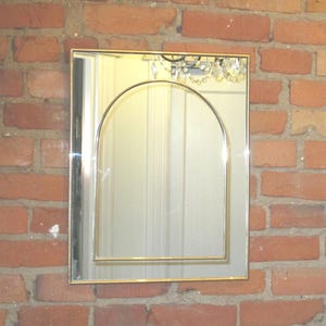 Vintage Arched Framed Brass Mirror