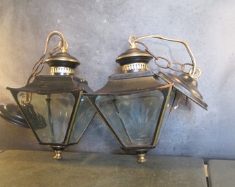 Pair of Hanging Lantern Ceiling Light Fixtures