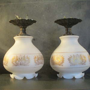 Vintage White and Gold Ceiling Light Fixture