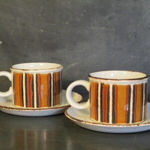 Pair of Midwinter Stonehenge Earth Cups Cups and Saucers