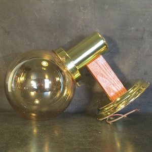 vintage Vertical Sconce Post Light Fixture-Globe en verre fumé