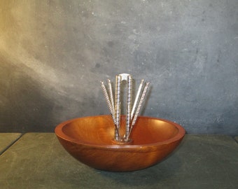 Vintage Baribocraft Nutcracker Bowl Set-Nut Picks-Mid Century Modern