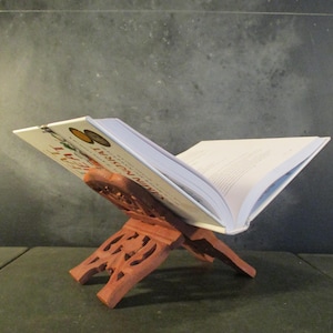 Vintage Carved Wood Book Holder-Book Stand