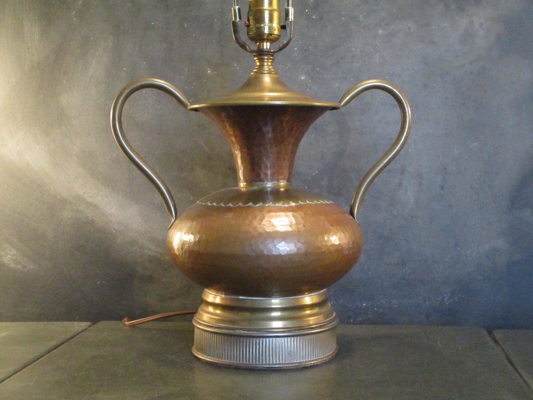 Hammered Copper and Brass Urn Lamp - Etsy