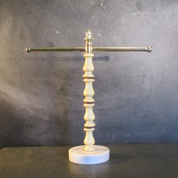 Vintage Towel Rack Stand-Jewellery Stand-Freestanding-Marble Base