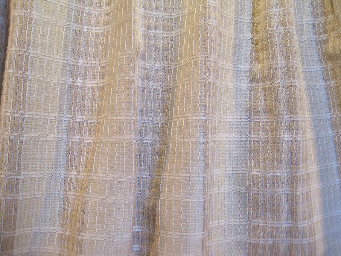 Pair Long Vintage Loose Weave Pinch Pleated Curtain Panels-two - Etsy