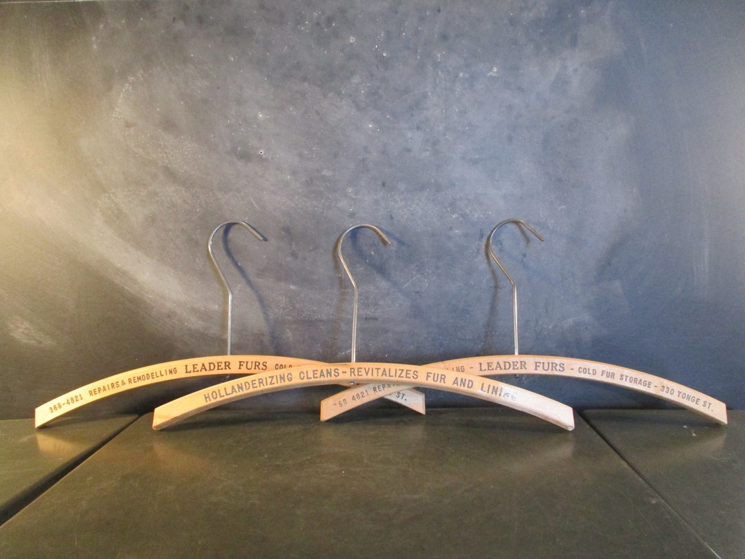 A Set of Three Vintage Wooden Hangersadvertisingtoronto Etsy