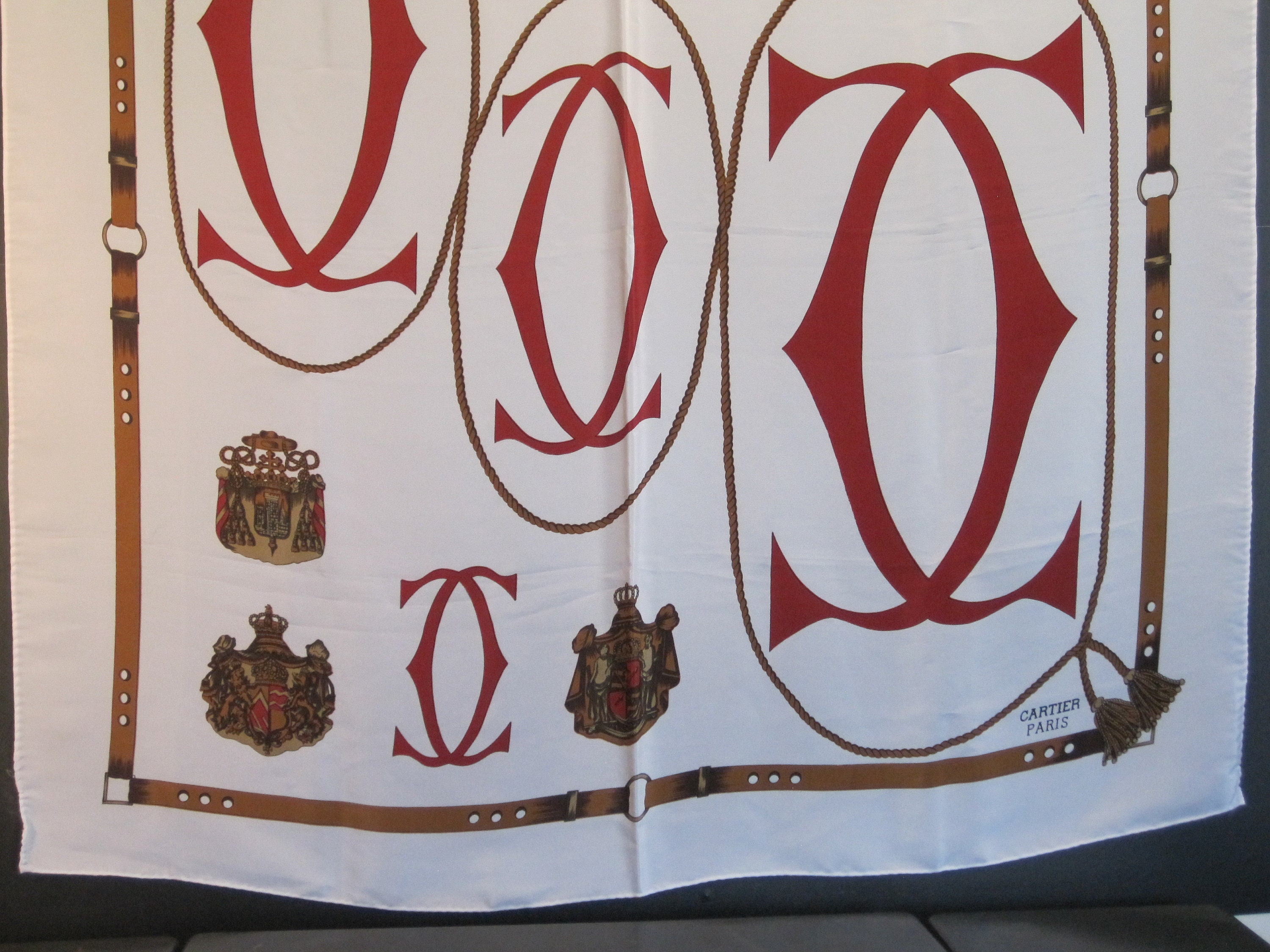 Vintage Cartier Silk Scarf-cartier Logo Scarf-square Silk