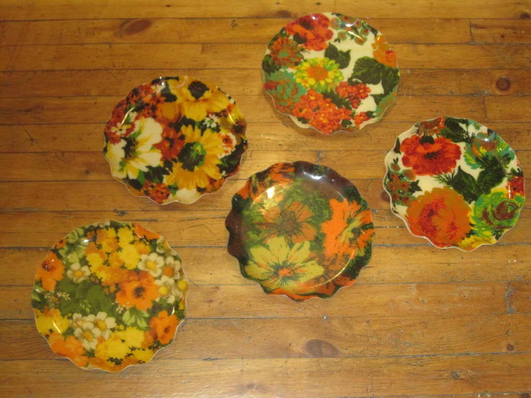 Vintage Floral Traysfloral Wall Hangingsfab Traysset of Etsy