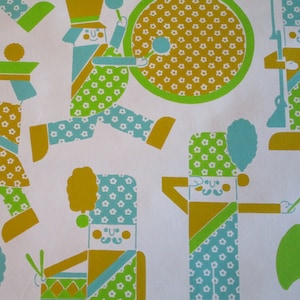 Vintage Children&#39;s Wallpaper Roll-Marching Band-Nursery-Child&#39;s Room