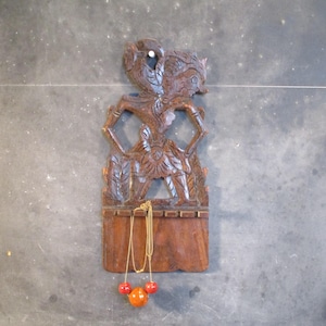 Vintage Spoon Rack-Carved Wood-Necklace Organizer-Display Rack