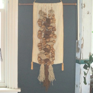 Vintage Textile Art Wall Hanging-Handmade-Fiber Art