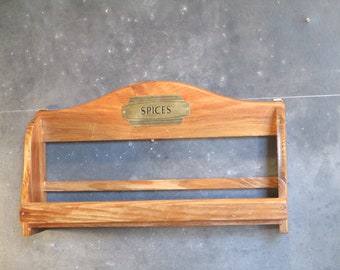 Vintage Wooden Spice Rack-Wall Mount-Counter Top