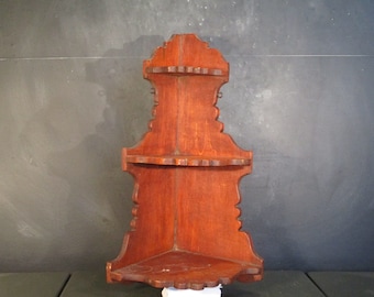 Vintage Holz Regal-Knick Knack Eckregal