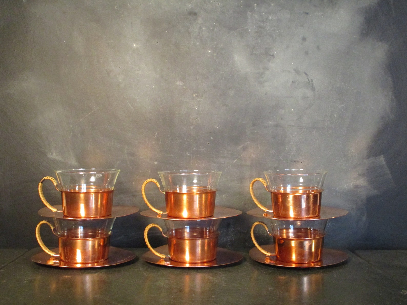 Copper Tea Set with TrayWest German Jenaer Glass Schott Mainz Etsy