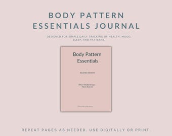 Body Pattern Essentials Journal | Health and Symptom Tracker | Daily Wellness and Energy Log | Digital PDF - Blush