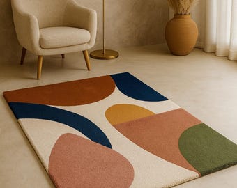 Abstract Tufted Rug | Modern Geometric Area Carpet