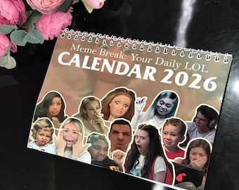 Meme Break Your Daily LOL 2026 Calendario da parete Divertente, eccentrico, idea regalo di Natale e compleanno, umorismo, planner, arredamento per ufficio HFN