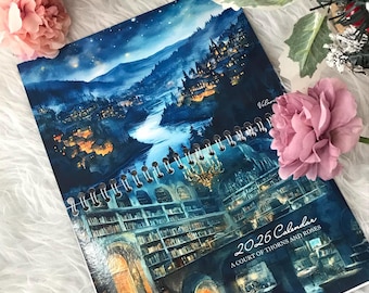 2026 ACOTAR Wall Calendar Ver 3, Watercolor Art Wall Calendar, Acosta Velaris New Year Bookish Calendar