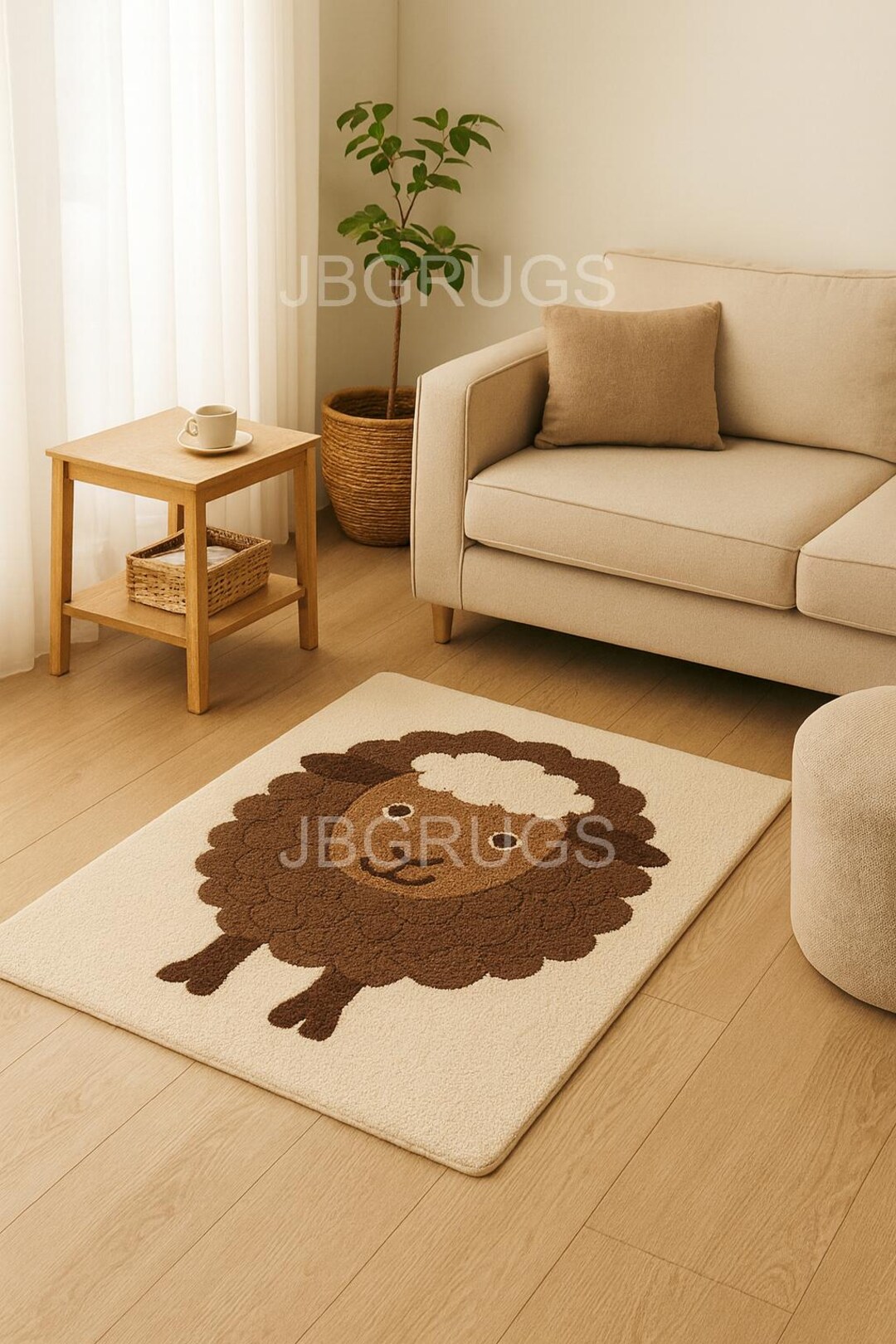 Whimpsy Rug Sheep Hand-tufted Wool Sheep Rug – Animal Nursery Rug, Kids Room Decor - Etsy