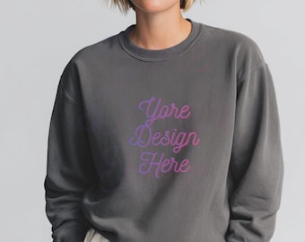 Comfort Colors 1566 Sweatshirt Mockup, PNG (Digital Download)