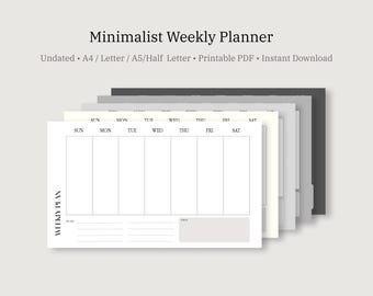 Work Week Organizer for Professionals | Undated Minimal Task & Schedule PDF