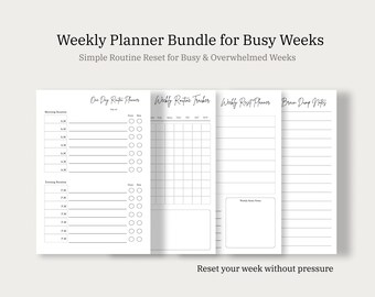 Weekly Planner Printable for Busy Adults | Routine Tracker & Daily Planner | Undated PDF