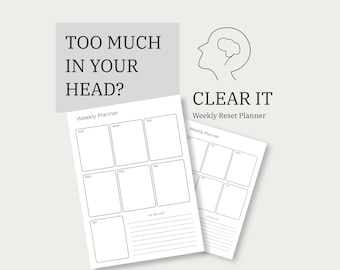 Overwhelmed Weekly Planner Printable PDF for Busy Professionals | Minimal Reset Planning System