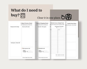 Grocery Reset System Printable | Simple Shopping & Fridge Planner