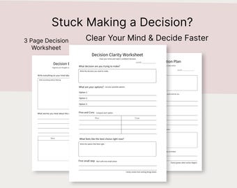 Decision Making Worksheet PDF, Brain Dump Printable, Decision Planner