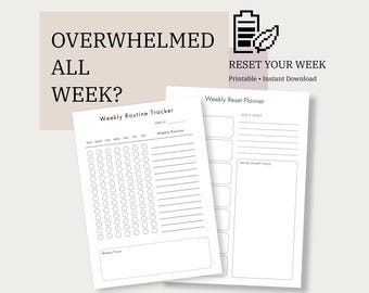Weekly Routine Planner for Busy Lives | Undated Printable Reset Planner