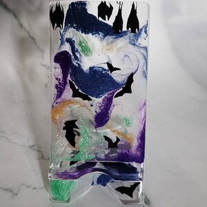 Color Swirls Gold, Green, Purple, Blue Tones Bat Phone Stand