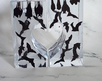 Resin Flying Bats Votive Candle Holder