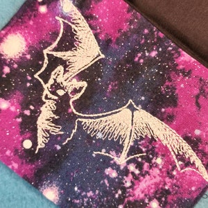 Galaxy Night Sky with White Bat Wing Bag for cards, money etc