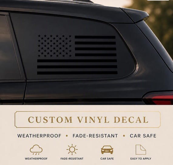 Black American Flag Vinyl Decal