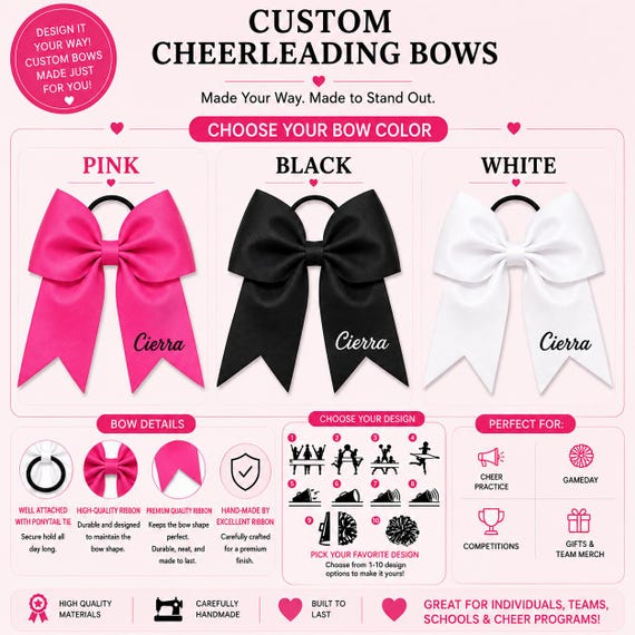 Custom Name Cheer Bow