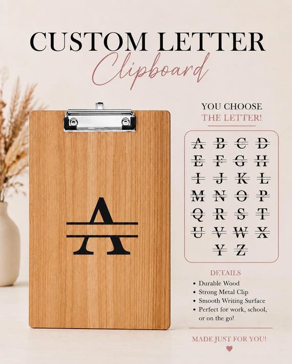 Custom Vinyl Wood Clipboard