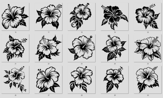 Hawaii Hibiscus Flower Decal Sticker, Tropical Floral Art, Multiple Colors Sizes