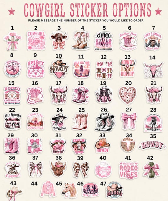 Cowgirl Sticker Collection: Western, Rodeo, Howdy Designs